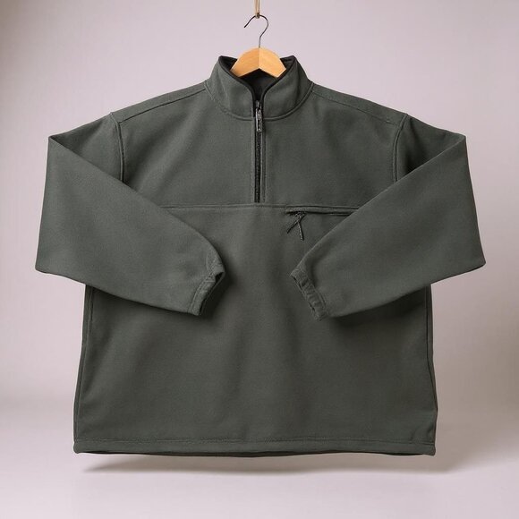 Prospirit Mens 2XL Pullover Green Thick Fleece Half Zip Outdoor Hiking Jacket - Picture 12 of 12